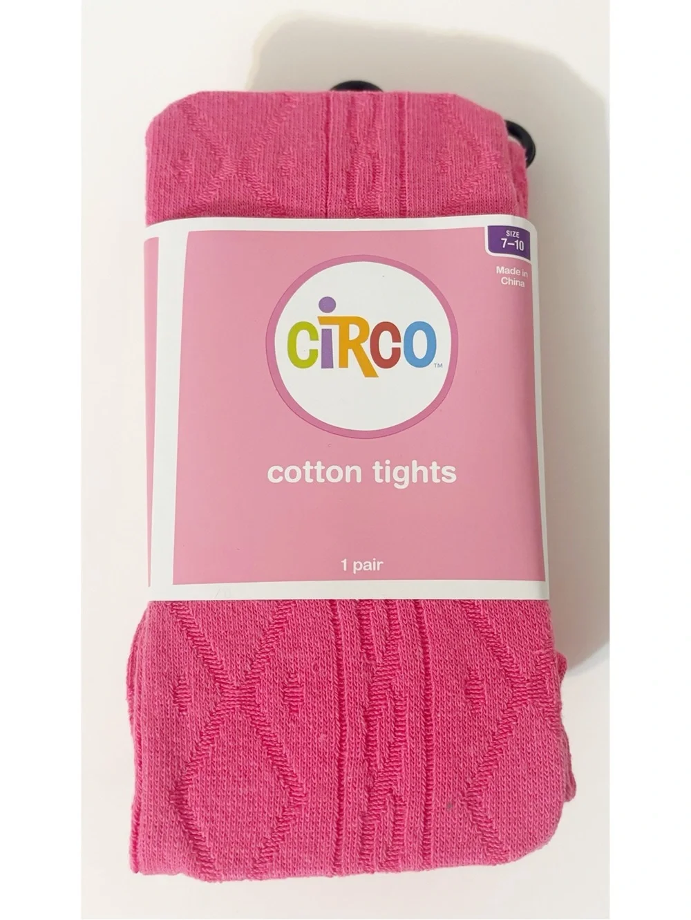 2 Pairs of Circo Girls Cotton Chunky Cable Tights Paradise Pink Size 7-10